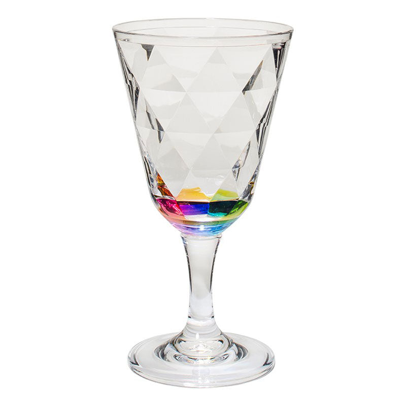 Rainbow Radiance 12oz Wine Glass Merritt International Indigo Pool Patio BBQ