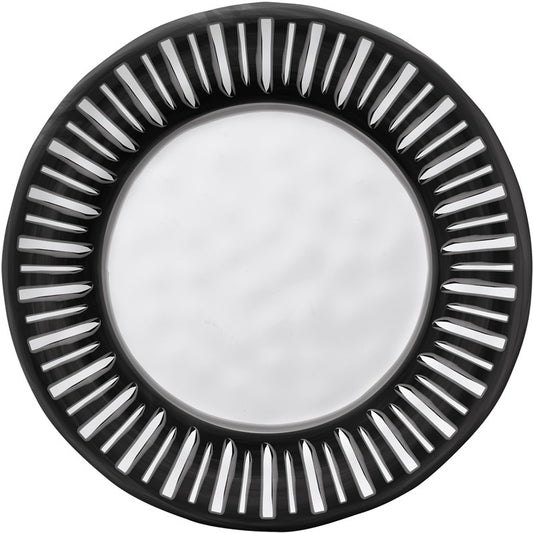 Black & White Dark Rim 8" Salad Plate Merritt International Indigo Pool Patio BBQ