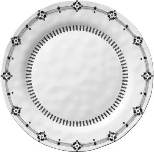 Black & White Diamond Rim 8" Salad Plate Merritt International Indigo Pool Patio BBQ