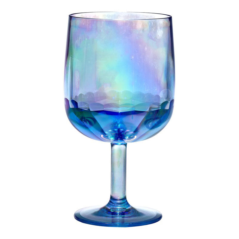 Iridescent 12oz Wine Glass - Blue Merritt International Indigo Pool Patio BBQ