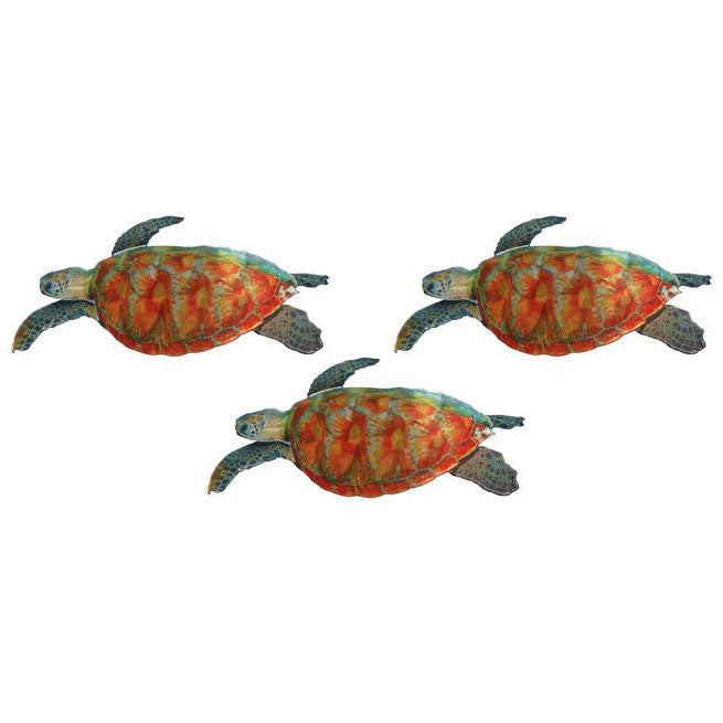 Sea Turtle 3 Piece Metal Wall Art Set Next Innovations Indigo Pool Patio BBQ