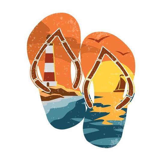 Flip Flop Sail Away Metal Wall Art Next Innovations Indigo Pool Patio BBQ