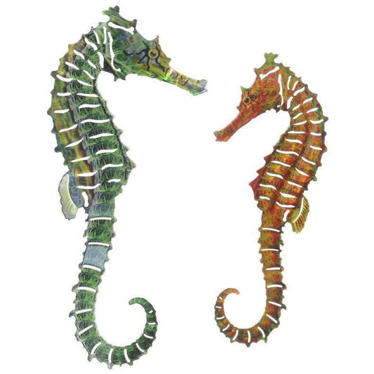 Seahorse Set of 2 Metal Wall Art Next Innovations Indigo Pool Patio BBQ
