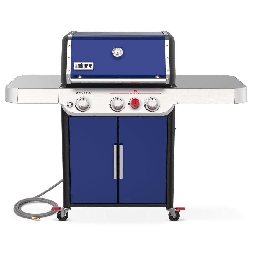 Weber GENESIS SP-E-325s Gas Grill with Sear Burner - Deep Ocean Blue Weber Indigo Pool Patio BBQ