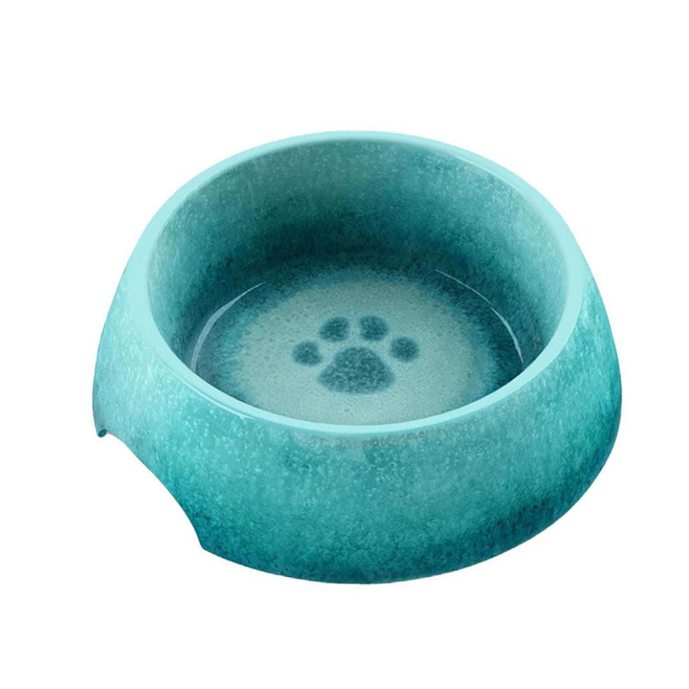 Pet Bowl - Paw Print Reactive Glaze Dog and Cat Bowl TarHong Indigo Pool Patio BBQ
