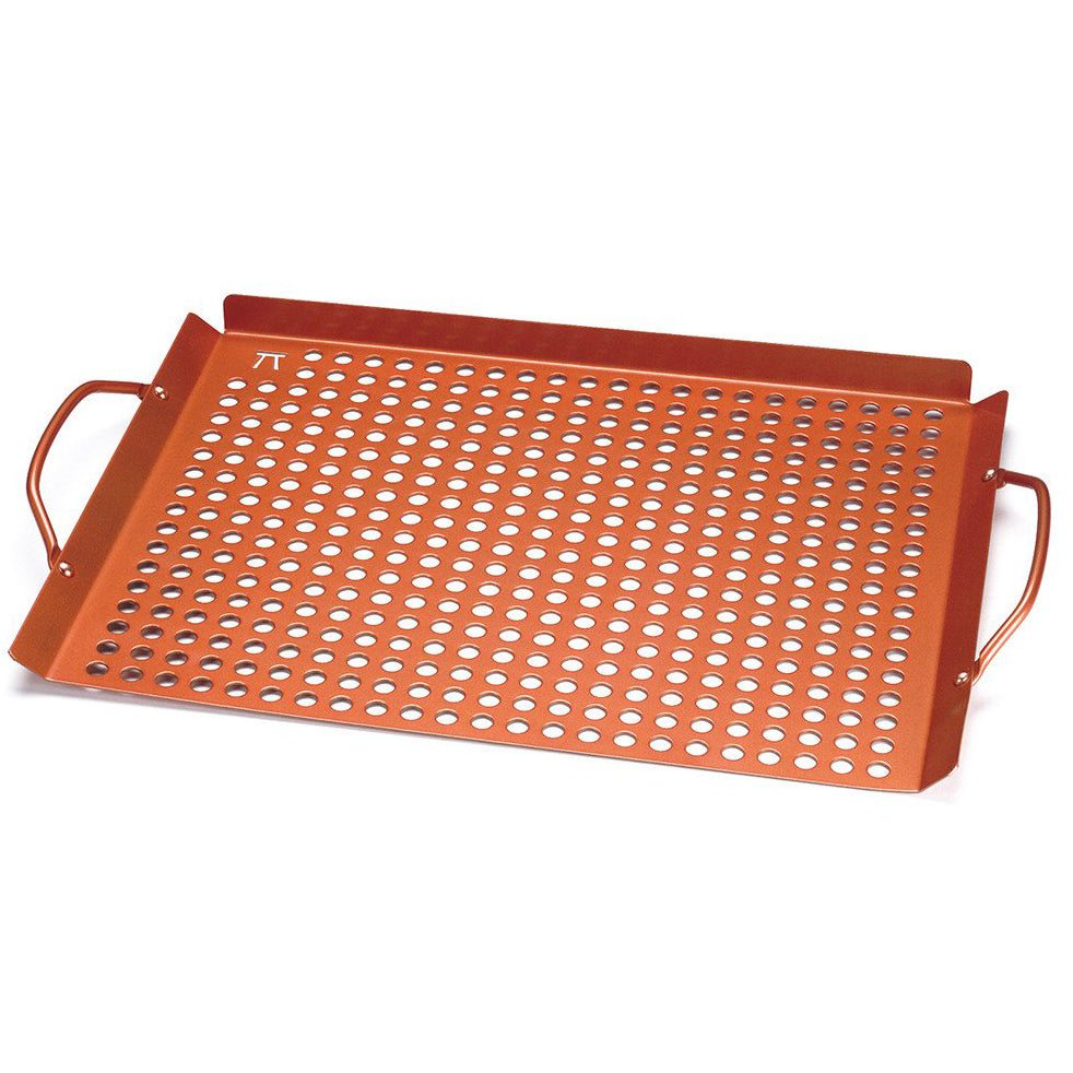 Outset Copper Nonstick Large Grill Grid with Handles Outset Indigo Pool Patio BBQ