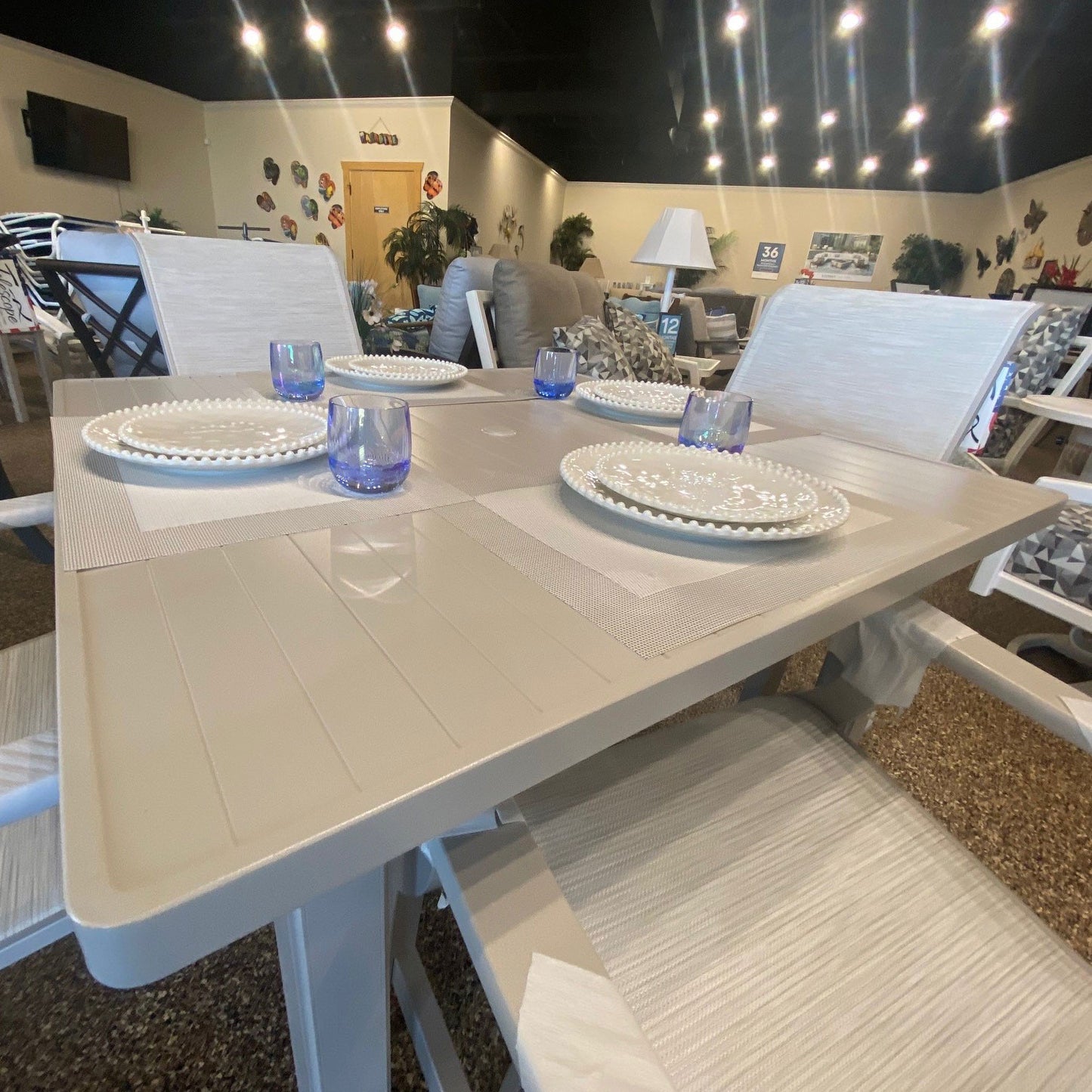 Telescope Casual St. Catherine White 5 Piece Dining Set Telescope Casual Indigo Pool Patio BBQ