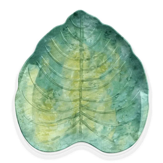 Palermo Tropical 7" Appetizer Plate in Green Bamboo TarHong Indigo Pool Patio BBQ