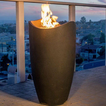 Wave Fire Urn American Fyre Designs Indigo Pool Patio BBQ