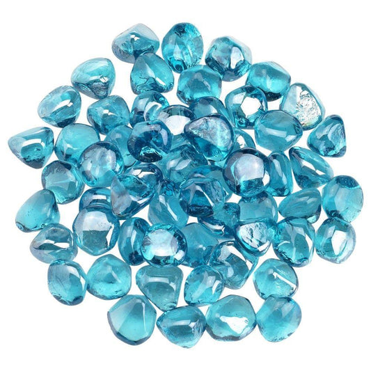 Powder Blue Luster Zircon Fire Glass American Fireglass Indigo Pool Patio BBQ